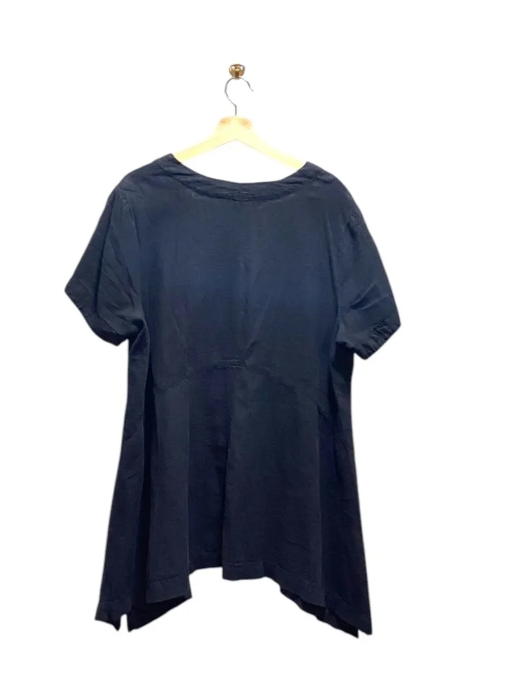 Ellos Linen Tunic Black Size L (18/20) Minimalist Spring Beach Coastal Vacation - Picture 11 of 13
